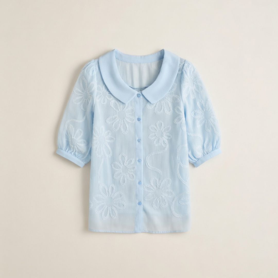 Sky Blossom Lace Blouse