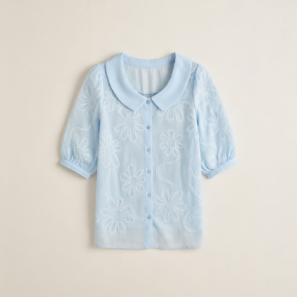 Sky Blossom Lace Blouse
