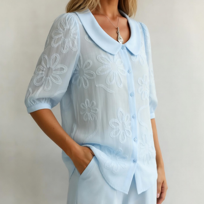 Sky Blossom Lace Blouse