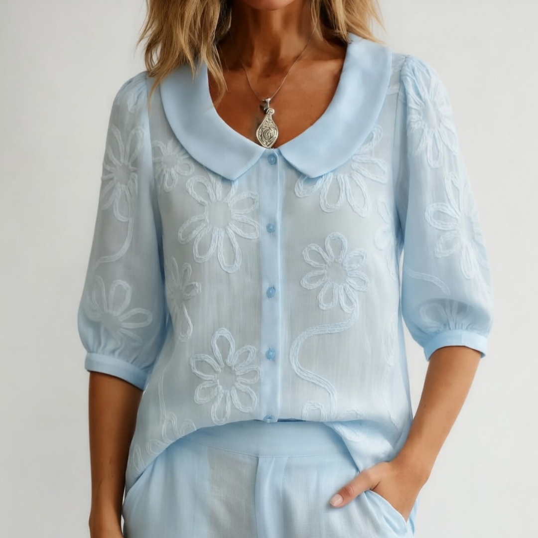 Sky Blossom Lace Blouse